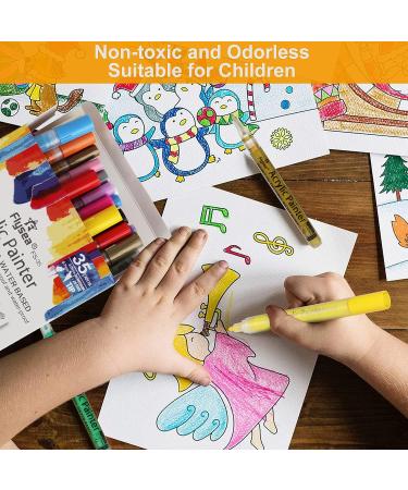 35 Premium Acrylic Paint Marker Pens - Double Pack Extra Fine & Medium Tip for Various Surfaces - Quick Dry, Non-Toxic - Buy Online on SooperMarket.com