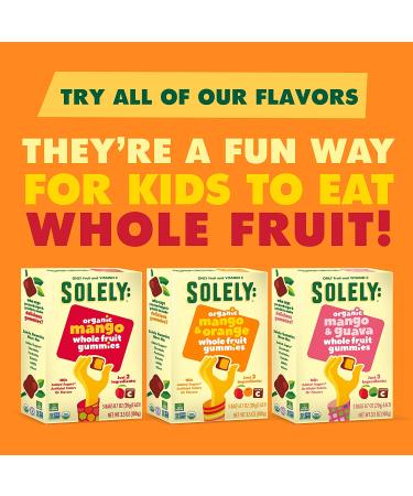 SOLELY Organic Mango Orange Fruit Gummies 3.5 oz | Vegan & Natural | Pack of 5 - Buy Online on SooperMarket.com