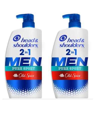 Head & Shoulders 2-in-1 Shampoo and Conditioner, Anti Dandruff Treatment and Scalp Care, Lemon-Lime Scent of Old Spice Pure Sport, 31.4 Fl Oz Each, Twin Pack