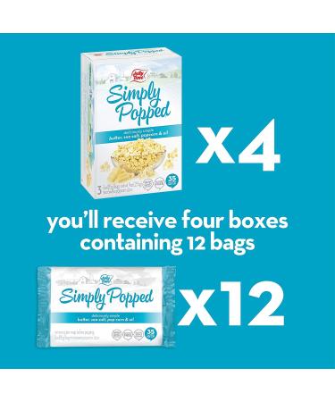 JOLLY TIME Simply Popped Natural Microwave Popcorn | Non-GMO & Palm Oil-Free | 3-Count Box (Pack of 4) Butter Flavor 3 oz (Pack of 12) - Buy Online on SooperMarket.com