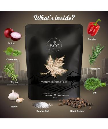 Montreal Inspired Steak Seasoning and Rub Savory Blend with Dill Coriander Kosher Salt Black Pepper Garlic Onion Paprika Thyme Rosemary and Parsley | Non-GMO Gluten-Free No MSG | BBQ Rubs and Spices for Smoking Grilling and Roasting - Buy Online on SooperMarket.com