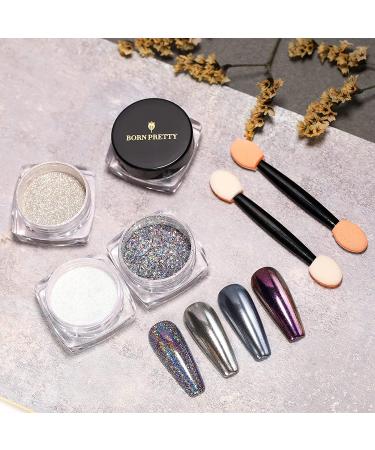 Chrome Powder Manicure Nail Art Decoration Set - BORN PRETTY Metallic Mirror Holographic Pigment - Buy Online on SooperMarket.com