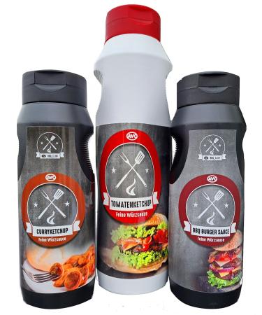 AVO sauce set | Tomato ketchup 1kg | BBQ sauce 500g | Curry ketchup 500g | Savings set!