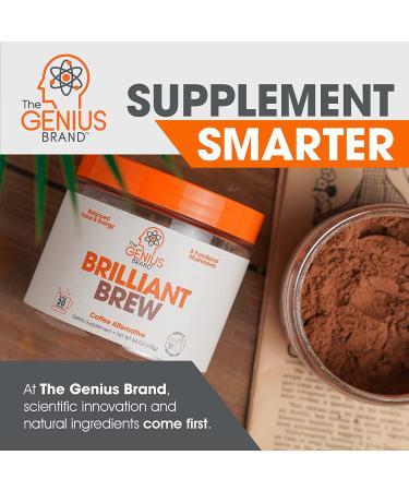 Genius Brilliant Brew: Nootropic Mushroom Coffee Alternative for Natural Energy - No Jitters, No Crash, Sugar-Free, Non-GMO - Buy Online on SooperMarket.com