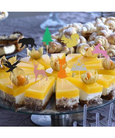 Arthsdite 24Pcs Woodland Creatures Theme Cupcake Toppers Tree Mountain Deer Bear Rabbit Squirrel Fox Cupcake Picks Safari Jungle Animals Theme Baby Shower Birthday Party Cake Decorations Supplies - Buy Online on SooperMarket.com
