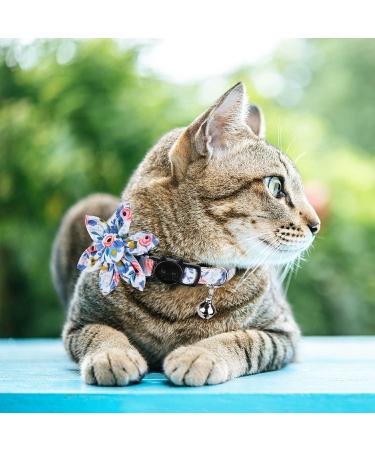 Pet Cat Safety Collar Breakaway Cat Collar with Bells Adjustable Cat Collars with Sunflower Cute and Soft Cat Collars Cat Collar Accessories for Cat and Small Animals Pets Blueflower - Buy Online on SooperMarket.com