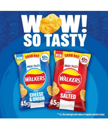 Walkers Less Salt Lightly Salted 45g - Reduced Sodium Chips | 1 Pack - Buy Online on SooperMarket.com