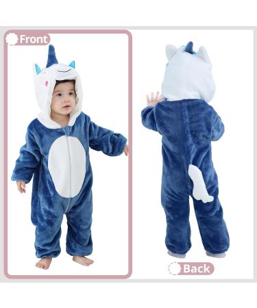 COOKY.D Unisex Winter Animal Hooded Baby Romper - Blue (3-6 months) - Buy Online on SooperMarket.com