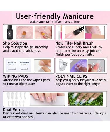Lofuanna Poly Gel Nail Kit - Nude Set | 4 Colors Poly Extension Gel Starter Kit with Slip Solution | All-in-One Nail Strengthening Gel | DIY for Beginners - Buy Online on SooperMarket.com