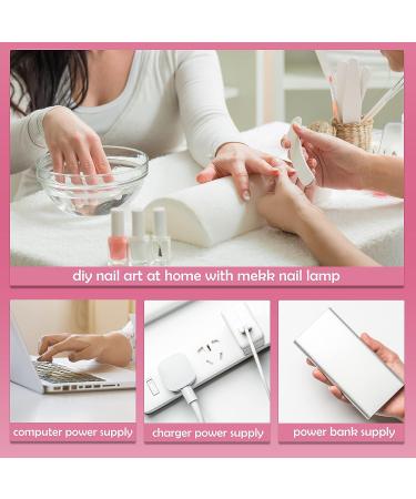 MEKK Mini UV Gel Nail Lamp 18W LCD Type-C Professional Nail Dryer - White - Buy Online on SooperMarket.com