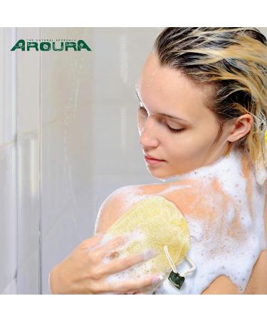 Aroura 100% Natural Egyptian Loofah Set of 3 - Exfoliating Loofa for Body | Eco-Friendly | 4x7 - Buy Online on SooperMarket.com