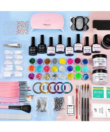 Morovan Acrylic Nail Kit with UV Light - Complete Gel Polish Set for DIY Nail Art at Home - Buy Online on SooperMarket.com