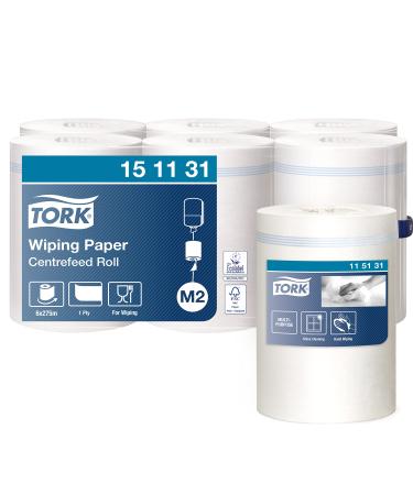 Tork Centrefeed Paper Wiping Cloths White M2 Absorbent 6 Rolls 151131