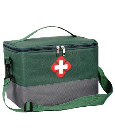 Medicine pocket with shoulder straps portable medication bag emergency pocket empty waterproof medicine storage bag small travel pharmacy bag for home office travel outdoor green