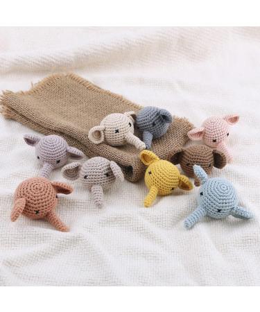 Mini Knitted Elephant Heads Pacifier Chain for Newborn Teething Toy - Buy Online on SooperMarket.com