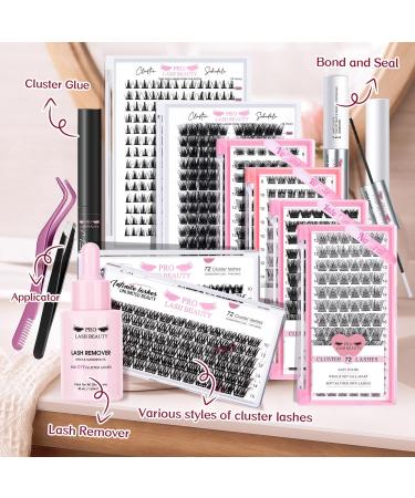 Cluster Lashes 72 Pcs Lash Clusters DIY Eyelash Extension Individual Lashes Into You-02 D-8-16 mix Thin Band Easy to Apply at home Lashes 8-16 mix Into You-02 - Buy Online on SooperMarket.com