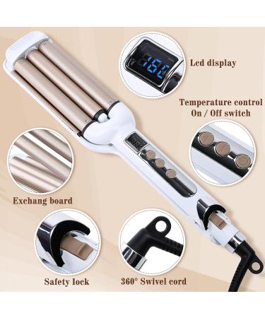 Hair Crimper Iron 0.6 Inch - Tourmaline Ceramic Fast Heat Adjustable Temp Dual Voltage | Perfect for All Hair Types - Buy Online on SooperMarket.com