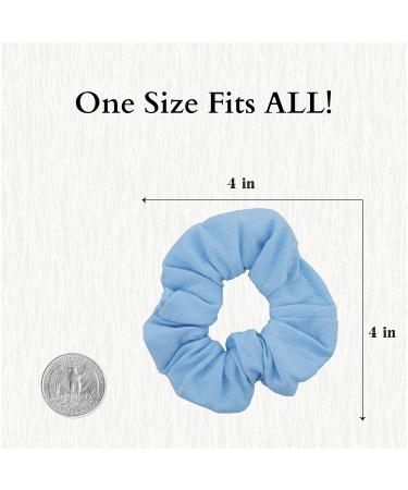 Set of 2 Solid Light Blue Scrunchies by Motique Accessories - Stylish Hair Accessories for All Hair Types - Buy Online on SooperMarket.com