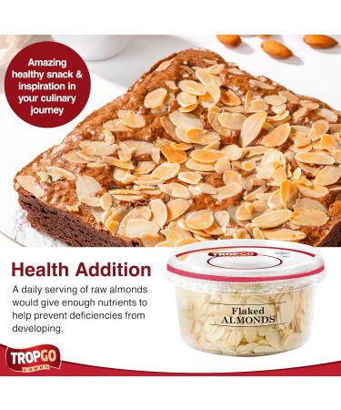 Tropgo Flaked Almonds - Finely Sliced Almond Nuts in a Resealable and Recyclable Tub - Natural Unsalted Peanut Flakes - Protein and Fibre Rich Guilt Free Nut Snack - Healthy Snack for All Ages (140G) - Buy Online on SooperMarket.com