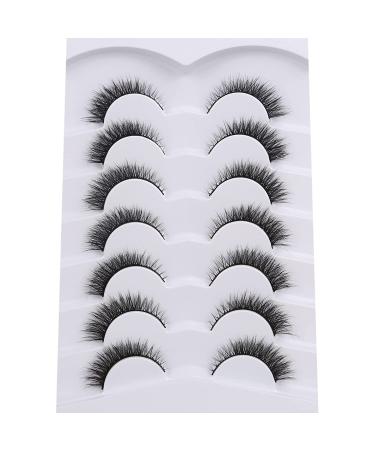 Pooplunch Cat Eye False Eyelashes - 8D Volume Fluffy Wispy Natural Lashes (7 Pairs, 3-12MM) - Buy Online on SooperMarket.com