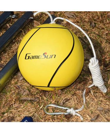 GAMESUN Galvanized Tetherball Set with Yellow Ball - Outdoor Backyard Game with Durable Poles and Rope - Buy Online on SooperMarket.com