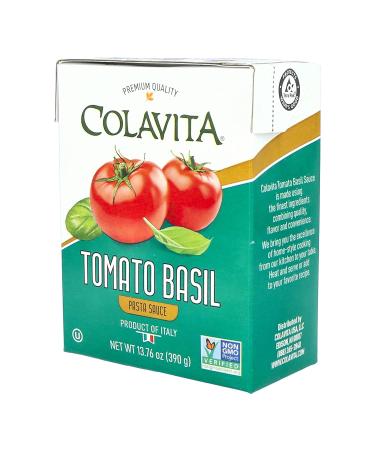 Colavita Tomato Basil Pasta Sauce Recart 13.76 Oz (Pack of 16) | Authentic Italian Recipe with Fresh Non-GMO Ingredients | Gluten-Free and Sustainable Packaging from Italy - Buy Online on SooperMarket.com