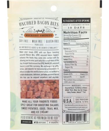 Epic Bacon Bits - Hickory Smoked, 3oz | Savory Snack Upgrade - Buy Online on SooperMarket.com