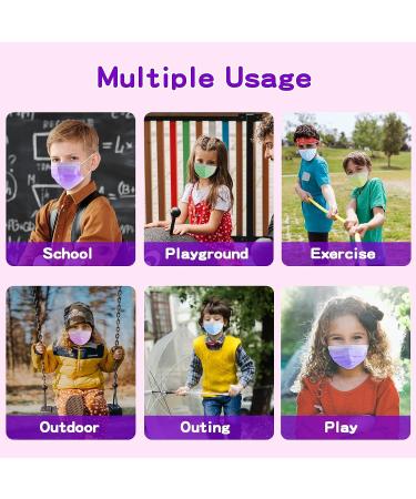 Rasav Kids Disposable Face Masks 100Pcs - Colorful & Cute 3 Ply Breathable Masks for Children - Girls & Boys - Buy Online on SooperMarket.com