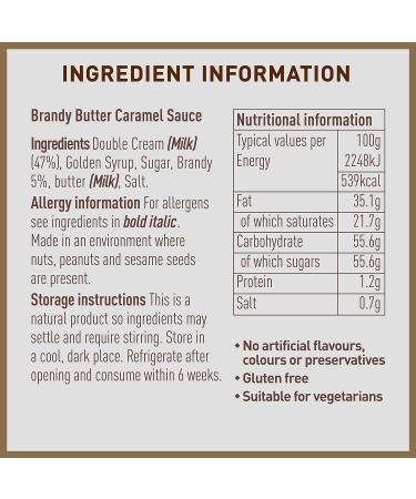 Joe & Sephs Brandy Butter Caramel Sauce (3x230g) | Great Taste Award Winning Caramel Syrup for Ice Cream, Coffee & Baking - Buy Online on SooperMarket.com