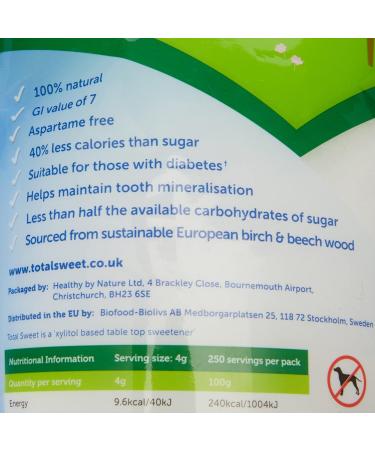 Total Sweet 100% Natural Xylitol 1kg - Pack of 1 | Pure and Healthy Sugar Substitute - Buy Online on SooperMarket.com