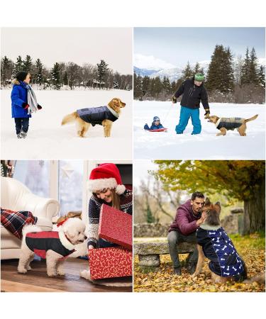 Etechydra Reversible Waterproof Dog Coat Vest with Reflective Trim, Warm Fleece Collar | Red+Black | Small - Buy Online on SooperMarket.com