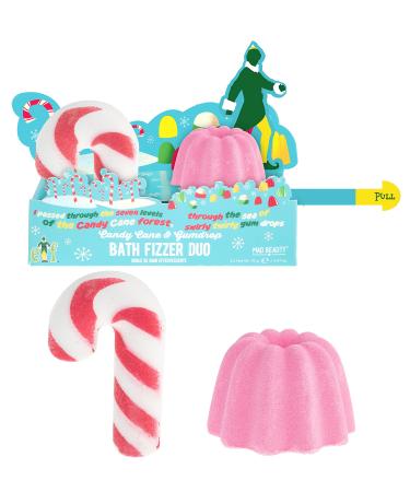 MAD BEAUTY Warner Bros Elf Bath Fizzers Duo  Candy Cane & Swirly Gum Drop Scented Bath Salts  Body Care  Healthy Glowing Skin  Relax  Unwind