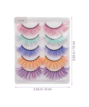 FOMIYES 20 Pairs Colored False Eyelashes - Handmade Rainbow Luxurious Synthetic Fiber Makeup Lashes | 5D Soft Fake Lashes (Pack of 1 - Buy Online on SooperMarket.com
