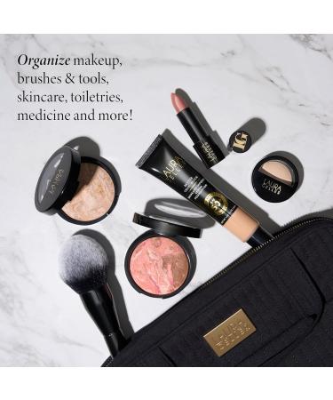Buy LAURA GELLER NEW YORK Quilted Folding Travel Makeup Bag - Black Hanging Toiletry Organizer | Large Capacity & Easy to Clean - Perfect for International Travel - Buy Online on SooperMarket.com