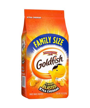 Goldfish Flavor Blasted Xtra Cheddar Crackers - Family Size 10 oz Bag | Snack Crackers - Buy Online on SooperMarket.com