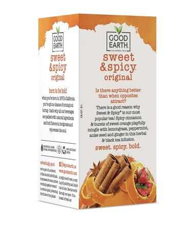 Good Earth Sweet & Spicy Herbal & Black Tea - 18 Count Tea Bags (Pack of 6) - Premium Flavor - Buy Online on SooperMarket.com