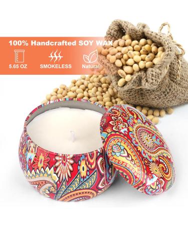 Scented Candles Gift Set - 4Pcs 5.65OZ Natural Soy Wax Aromatherapy Candles for Home and Travel - Long Lasting and Portable - Ideal Birthday or Christmas Gifts for Women - Buy Online on SooperMarket.com