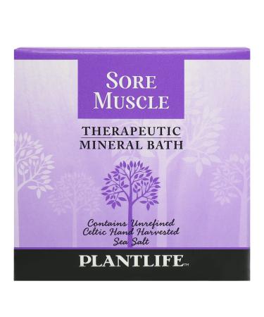 Plantlife Sore Muscle Therapy Bath Salts - Straight from The Plant Natural Aromatherapy Bath Salts - Balance  Calm  and Release Tension in The Body - Made in California 3 oz