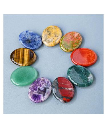 Thumb Worry Stone for Anxiety Natural Crystals Pink Crystal Amethyst Tiger Eye for Stress Relief Meditation(Unakite) - Buy Online on SooperMarket.com