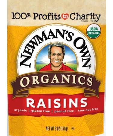 Newman's Own Organics Dried Fruit Raisins 6 Ounce (Pack of 12)
