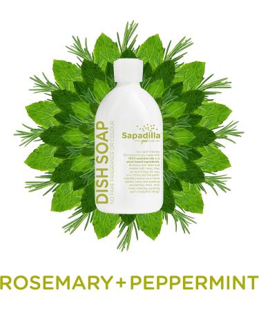 Sapadilla Dish Soap Rosemary Peppermint - 16 Fl Oz | Eco-Friendly Vegan & Biodegradable - Buy Online on SooperMarket.com