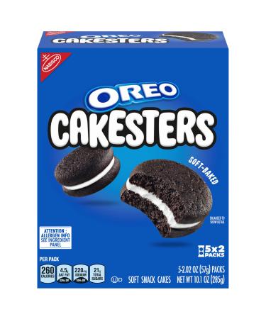 OREO Cakesters Soft Snack Cakes, 5 - 2.02 oz Snack Packs
