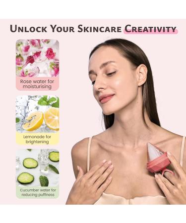 Rena Chris Diamond Ice Roller for Face - De-Puff Eye Bags & Massage Tool - Reusable Silicone Mold & Face Wash Wristband - Skin Care for Women (Pink - Buy Online on SooperMarket.com