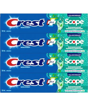 Crest Complete Toothpaste Whitening Plus Scope Minty Fresh 480 mL Total (4 Count of 120 mL Each) Toothpaste Scope (Pack of 4) - Buy Online on SooperMarket.com