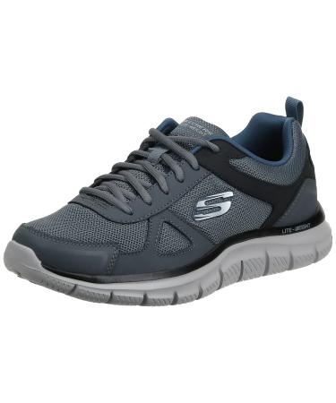 Skechers Men's Track Scloric Oxford, Gray/Navy, 10.5 2E US