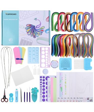 Quilling Kit with 1860 Paper Strips 39cm/54cm and Quilling Tools Like Quilling Pen Slotted Tool Paper Rolling Electric Pen Template Board Quilling DIY Tool Grid Guide Paper Design Drawings Scissors