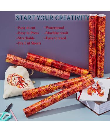 Tintnut Flame HTV 12x10 inch 6 Sheet Winter Fire Heat Transfer Vinyl for DIY T-Shirts - Buy Online on SooperMarket.com