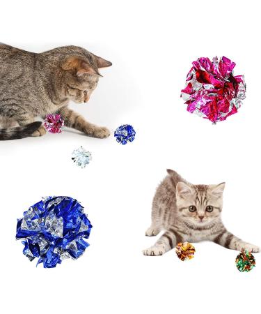 Andiker Cat Crinkle Balls 2.36 Inches - Colorful Chew and Chase Mylar Cat Toys for Indoor Cats - 10pc - Buy Online on SooperMarket.com