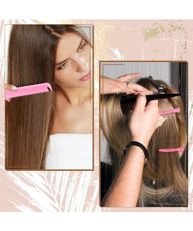 27 Pieces Hair Braiding Set - Parting Ring, Pintail Comb, Wide Teeth Clip (Pink/Black) - Buy Online on SooperMarket.com