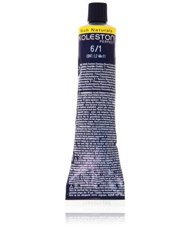 Wella Professionals Koleston Perfect Permanent Cream Hair Color 6/ 1 dark blonde ash 1 pack (1 x 60 ml) 81454101